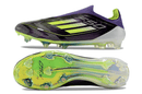 Chuteira Adidas F50 LL FG - Roxa e Verde: design vibrante e tecnologia de ponta para desempenho em campo.