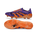 Chuteira Adidas Predator LL 30 Elite FG "Raphinha" com design aranha em roxo e laranja
