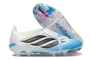 Chuteira Adidas Predator Elite FG 26 - Azul e Rosa com design moderno e tecnologia de desempenho.