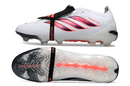 Chuteira Adidas Predator Elite FG 26 - Branca, Preta e Vermelha, design com tecnologia Controlskin para controle de bola