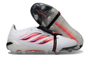 Chuteira Adidas Predator Elite FG 26 - Branca, Preta e Vermelha com design moderno e tecnologia Controlskin.