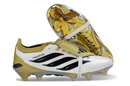 Chuteira Adidas Predator Elite FG 26 - Branca, Vermelha e Preta com design elegante e controle superior.