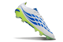Chuteira Adidas Predator Elite FG 26 - "Finishers Steel" - Branca e Amarela lateral com sola FG