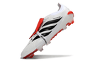 Chuteira Adidas Predator Elite FG 26 - "Finishers Steel" Branca com design moderno e tecnologia avançada para desempenho em campo.
