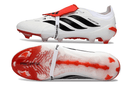 Chuteira Adidas Predator Elite FG 26 - "Finishers Steel" Branca com design moderno e tecnologia de controle de bola.