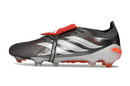 Chuteira Adidas Predator Elite FG 26 - "Finishers Steel" em vista lateral, destacando design e tecnologia para controle no campo.