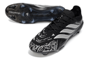 Chuteira Adidas Predator Elite FG 26 - "Finishers Steel" - Preta e Branca com design moderno e sola em borracha.