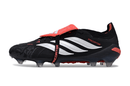 Chuteira Adidas Predator Elite FG 26 - "Finishers Steel" Preta e Branca lateral, destacando design e tecnologia.