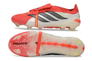 Chuteira Adidas Predator Elite FG 26 - "Finishers Steel" - Vermelha e Branca vista superior e inferior