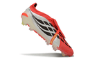 Chuteira Adidas Predator Elite FG 26 - "Finishers Steel" - Vermelha e Branca com design inovador e cores vibrantes.