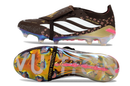 Chuteira Adidas Predator Elite FG 26 - Ed. "Louis Vuitton" com design luxuoso e tecnologia avançada.