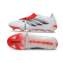 Chuteira Adidas Predator Elite FG 26 Tongue - Branca e Preta, modelo com língua destacada para controle total no jogo.