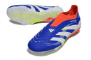 Chuteira Adidas Predator Elite FG LL - Azul, Vermelha e Amarela com design vibrante e tecnologia avançada.