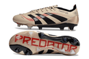 Chuteira Adidas Predator Elite FG - Bege e Preta com tecnologia de ponta e design clássico em tons de bege e preto.