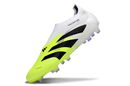 Chuteira Adidas Predator Elite FG - Branca e Amarela destacando design vibrante e tecnologia de ponta.