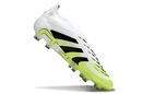 Chuteira Adidas Predator Elite FG LL - Branca e Amarela, design vibrante e elegante para desempenho em campo.