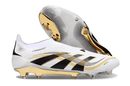 Chuteira Adidas Predator Elite FG - Branca e Dourada "Teamgeist" com design premium e tecnologia de ponta