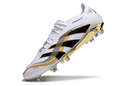 Chuteira Adidas Predator Elite FG - Branca e Dourada "Teamgeist" com design esportivo e tecnologia avançada.