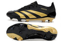 Chuteira Adidas Predator Elite FG - Dourada e Preta com design premium e tecnologia avançada.