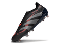 Chuteira Adidas Predator Elite FG Laceless - Preta e Vermelha com design laceless moderno e tecnologia avançada.