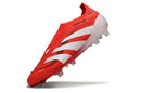 Chuteira Adidas Predator Elite FG Laceless - Vermelha e Branca com design arrojado e tecnologia de ponta