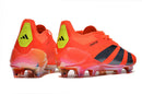 Chuteira Adidas Predator Elite FG - Laranja e Cinza com design vibrante e moderno.