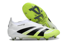 Chuteira Adidas Predator Elite FG LL - Branca e Amarela com design vibrante e tecnologia de ponta.