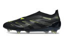 Chuteira Adidas Predator Elite FG LL - Preta e Amarela com design moderno e detalhes em verde