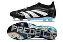 Chuteira Adidas Predator Elite FG LL - Preta e Branca com design moderno e tecnologia avançada para desempenho em campo.
