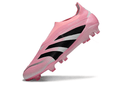 Chuteira Adidas Predator Elite FG LL - Rosa, com design moderno e vibrante, ideal para desempenho em campos naturais.
