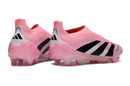 Chuteira Adidas Predator Elite FG LL - Rosa com design vibrante e moderno, ideal para gramados naturais.