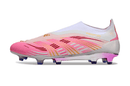 Chuteira Adidas Predator Elite FG LL - Rosa lateral com design moderno e vibrante para desempenho em gramados.