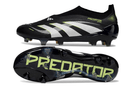 Chuteira Adidas Predator Elite FG - Preta e Amarela com design inovador e sola de tração para desempenho em campo.