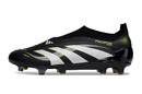 Chuteira Adidas Predator Elite FG - Preta e Amarela lateral com design arrojado e moderno.