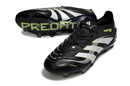 Chuteira Adidas Predator Elite FG - Preta e Amarela com design icônico e tecnologia avançada, perfeitas para controle no campo.