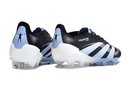 Chuteira Adidas Predator Elite FG - Preta e Azul Ed. "Bellingham" com design moderno e sofisticado para desempenho em campo.