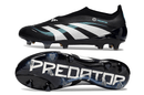 Chuteira Adidas Predator Elite FG - Preta e Branca, design elegante e tecnologia avançada para desempenho em campo.