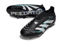 Chuteira Adidas Predator Elite FG - Preta e Branca, design clássico e tecnologia avançada para desempenho em campo.