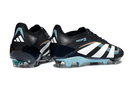 Chuteira Adidas Predator Elite FG - Preta e Azul com design moderno e tecnologia avançada.
