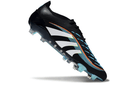 Chuteira Adidas Predator Elite FG - Preta e Azul, design icônico e tecnologia para controle de bola superior.