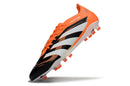 Chuteira Adidas Predator Elite FG - Preta e Laranja com design moderno e tecnologia de toque superior para futebol.