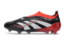 Chuteira Adidas Predator Elite FG - Preta e Vermelha em design arrojado com tecnologia avançada para desempenho superior.