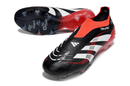 Chuteira Adidas Predator Elite FG - Preta e Vermelha com design arrojado e tecnologia para desempenho em campo.