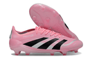 Chuteira Adidas Predator Elite FG - Rosa e Preta com design moderno e sola FG para máxima performance em campo.