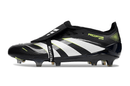 Chuteira Adidas Predator Elite FG Tongue Preta e Amarela com design arrojado e tecnologia avançada.