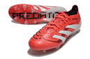 Chuteira Adidas Predator Elite FG - Vermelha e Branca com design arrojado e controle superior em campo.