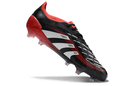 Chuteira Adidas Predator Elite FG - Vermelha e Preta com design inovador e tecnologia de controle de bola.