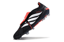 Chuteira Adidas Predator Elite FG 26 - "Finishers Steel" Preta e Branca em destaque, com design moderno e tecnologia de toque.