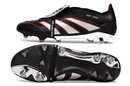 Chuteira Adidas Predator Elite Fold-Over Tongue FG - Preta, Prata e Vermelha vista lateral e inferior