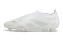 Chuteira Adidas Predator Elite Laceless FG - Branca em design inovador, sem cadarço, ideal para desempenho em campo.